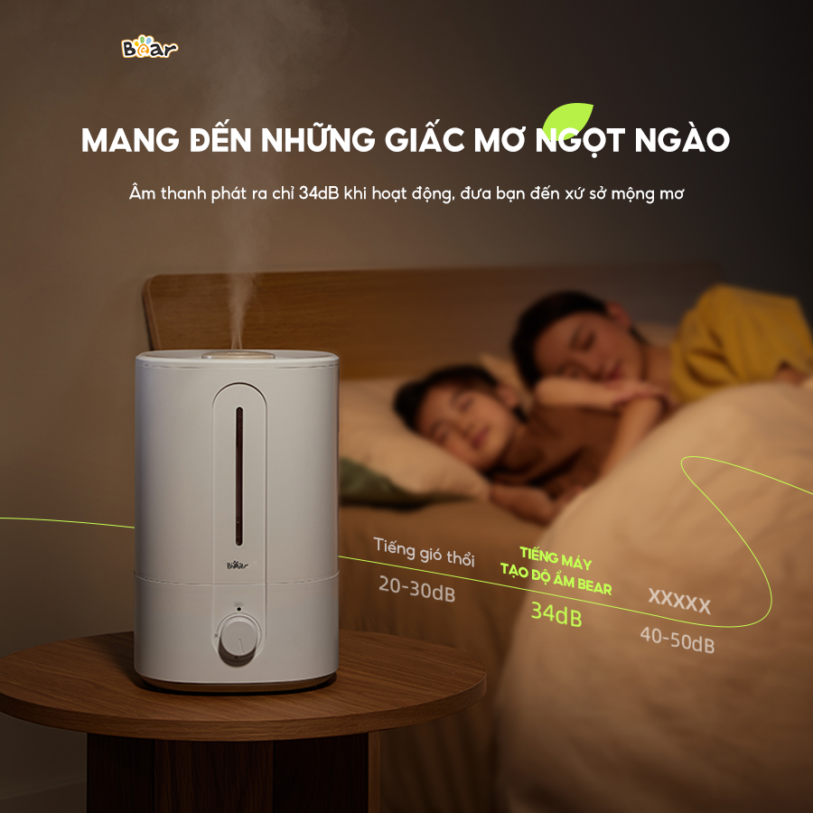 Máy tạo độ ẩm Bear 5L SB-TA50M hoạt động êm ái