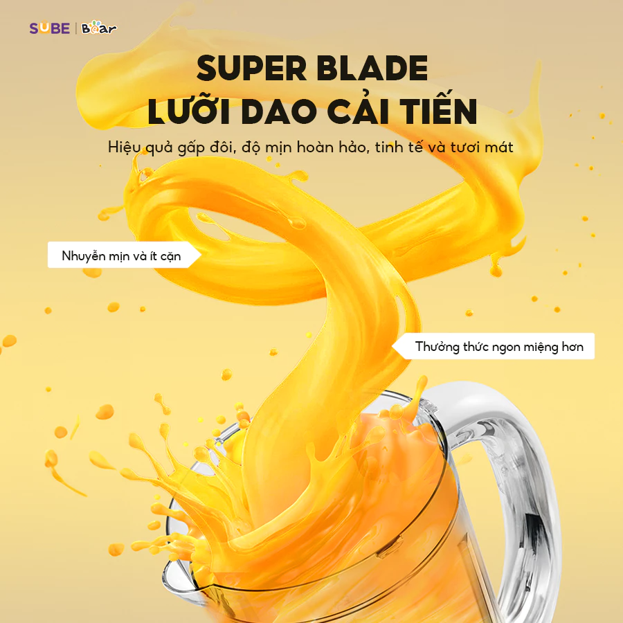 Máy xay sinh tố Bear 1.5L SB-MX15L với lưỡi dao cải tiến