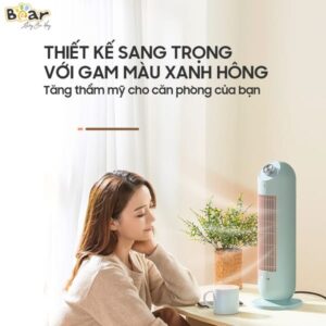 Máy sưởi gốm Bear xanh có thiết kế sang trọng hiện đại