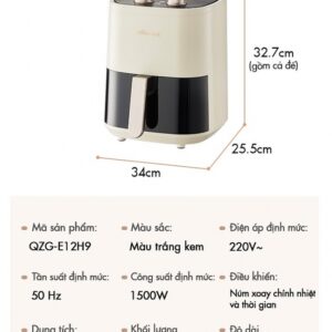 Nồi chiên không dầu Bear 4.5L thông tin chi tiết