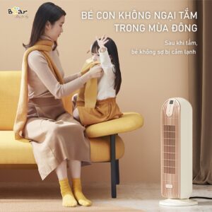 Quạt sưởi gốm Bear hồng tiện lợi